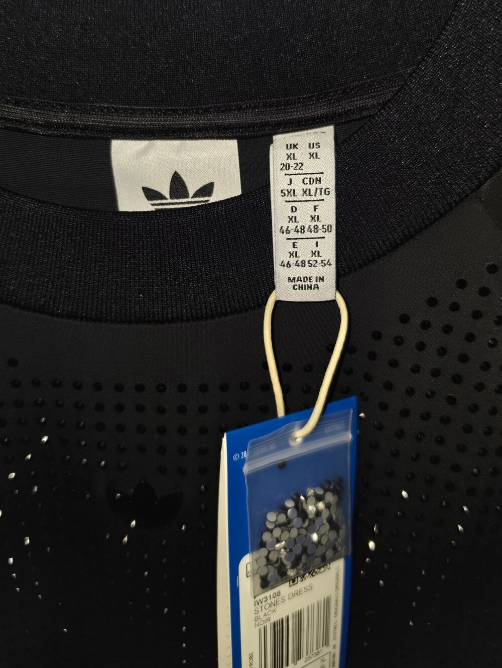 NWT Adidas Originals Atlanta Printed Rhinestones Dress | Black, XL - Picture 9 of 12
